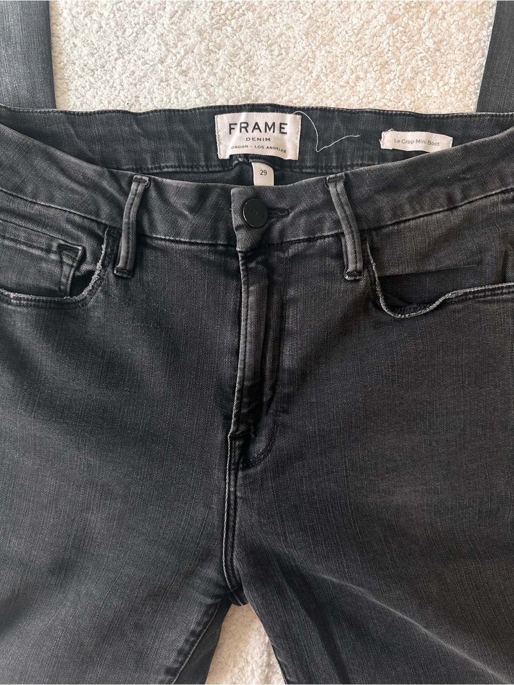 Frame Denim Black Cropped Ankle Jeans